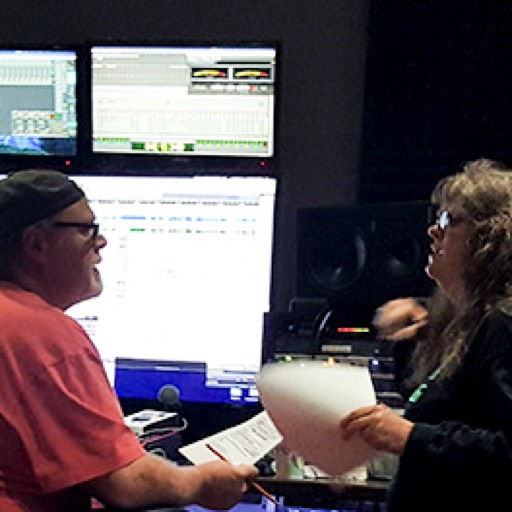 Dennis & Brenda Smith working out background vocals on Marlene's project...